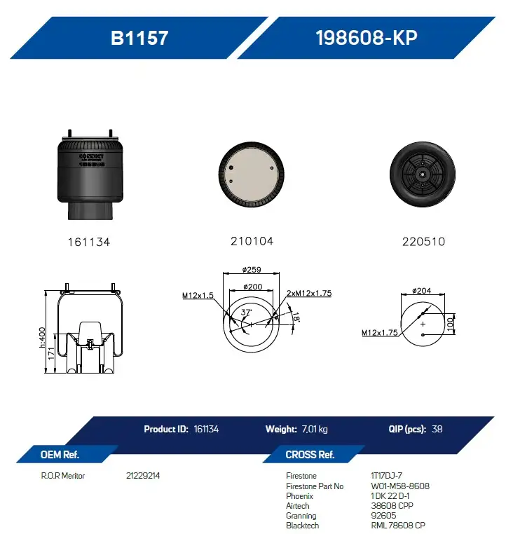 Diapress B1157 ROR Meritor - Imagen del producto