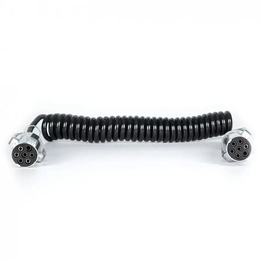 Espiral con conexión a 7 polos negra | conexiones