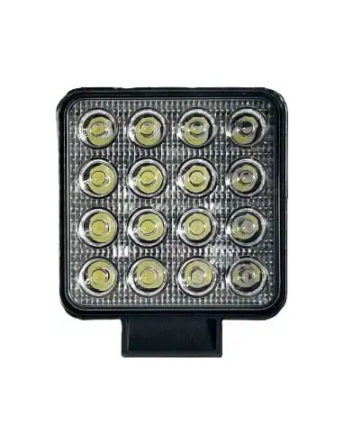 Foco trabajo cuadrado 16 led con soporte - Imagen del producto