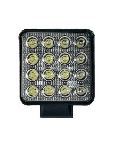 Foco trabajo cuadrado 16 led con soporte | focos-y-lmparas-de-trabajo