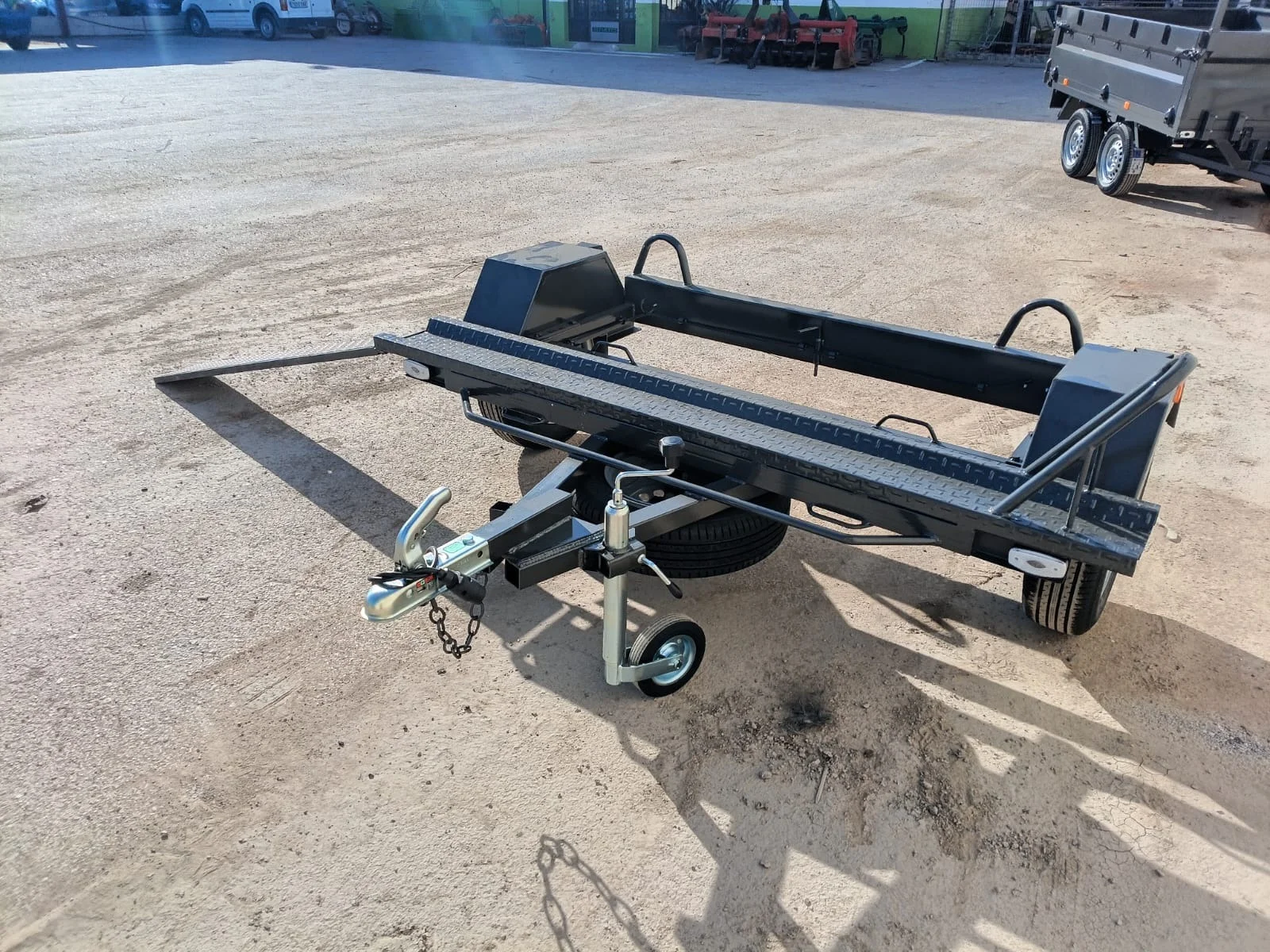 Remolque porta motos transversal para 1 moto