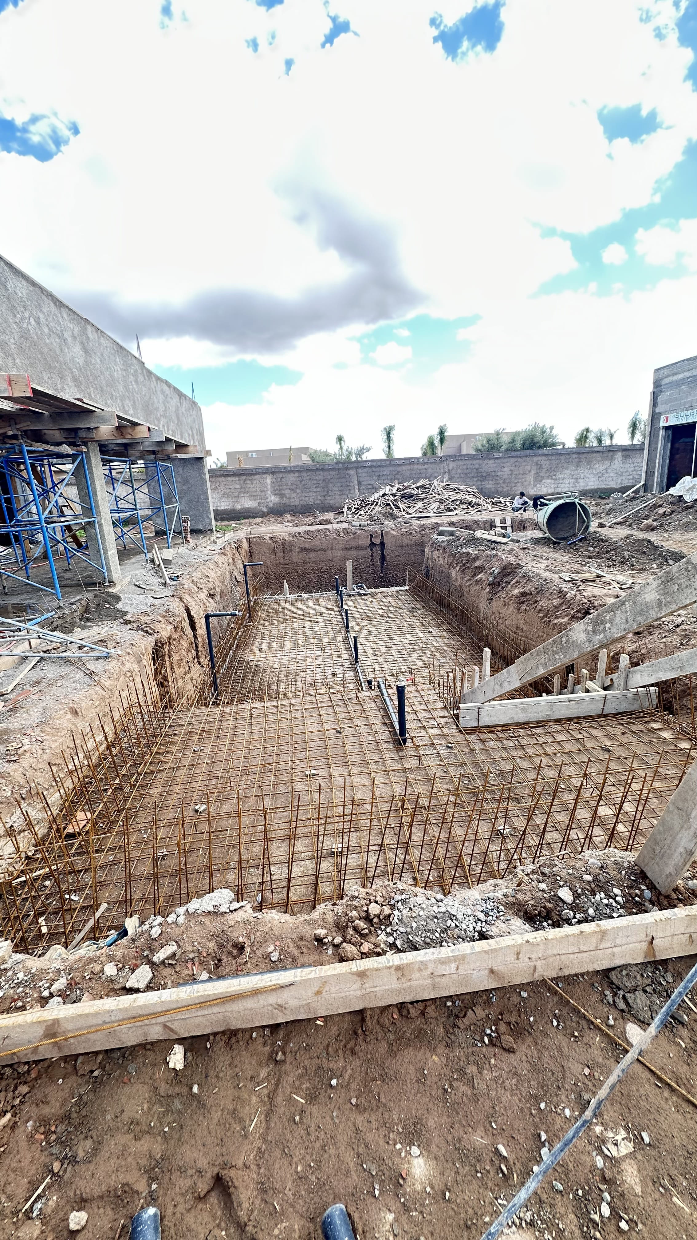 Travaux de construction piscine, Villa MALAK, Marrakech.