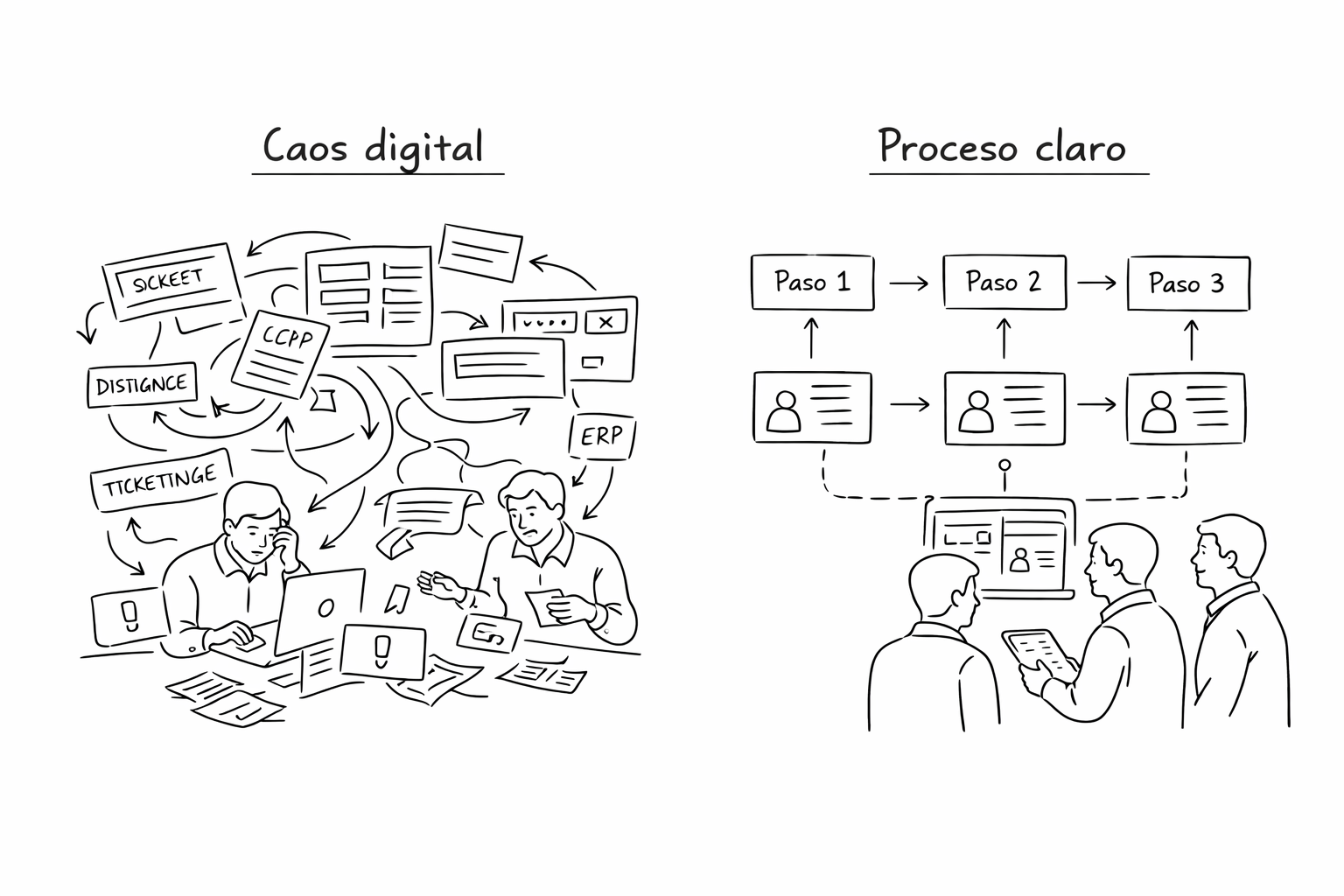 Digitalizar procesos desordenados: el error que hace que muchas empresas trabajen igual de mal, pero más caro