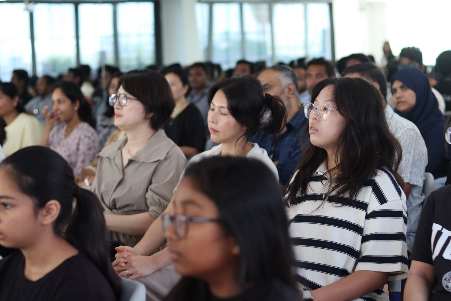 Parents connecting at a school event