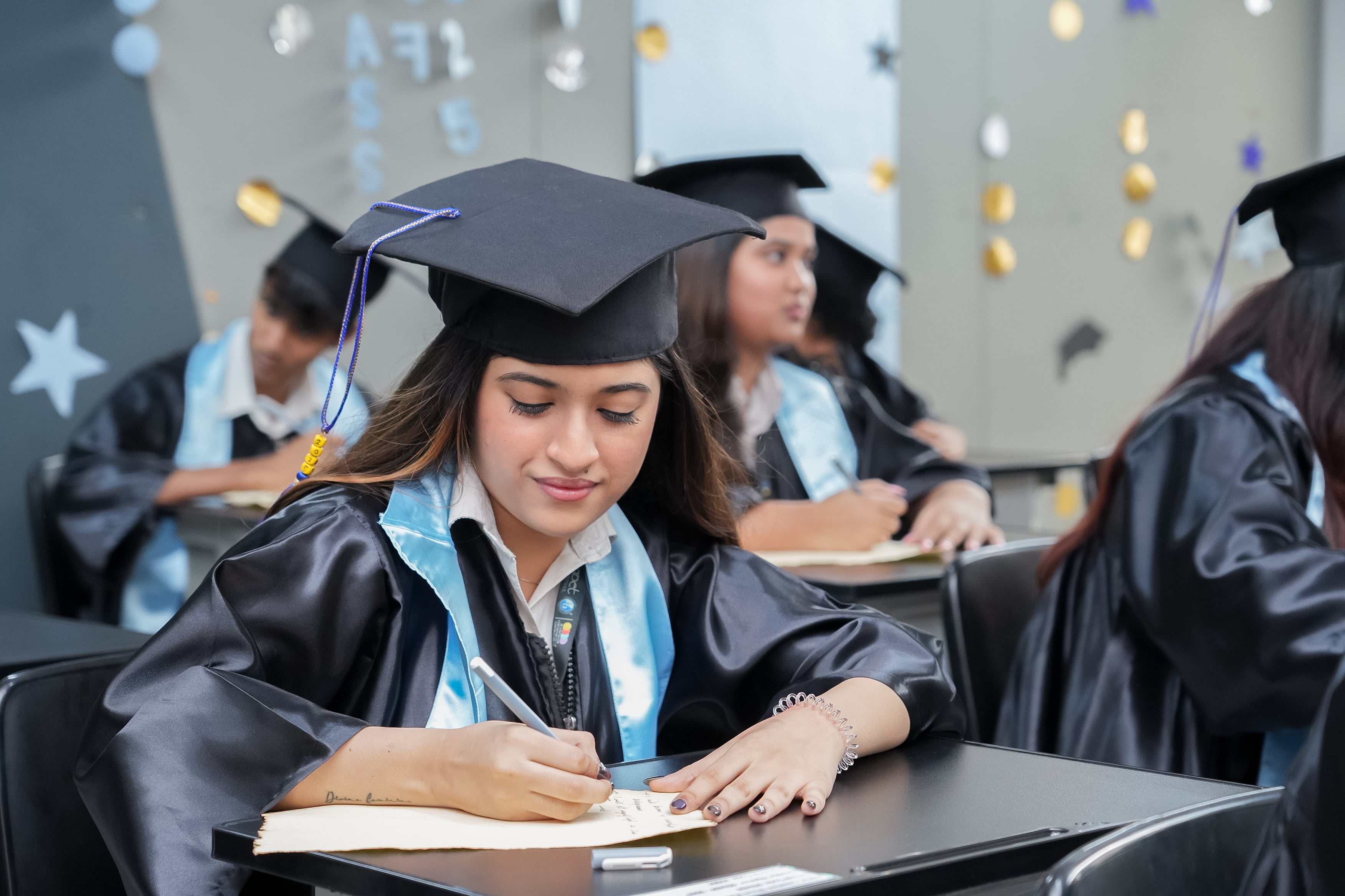 students in gowns