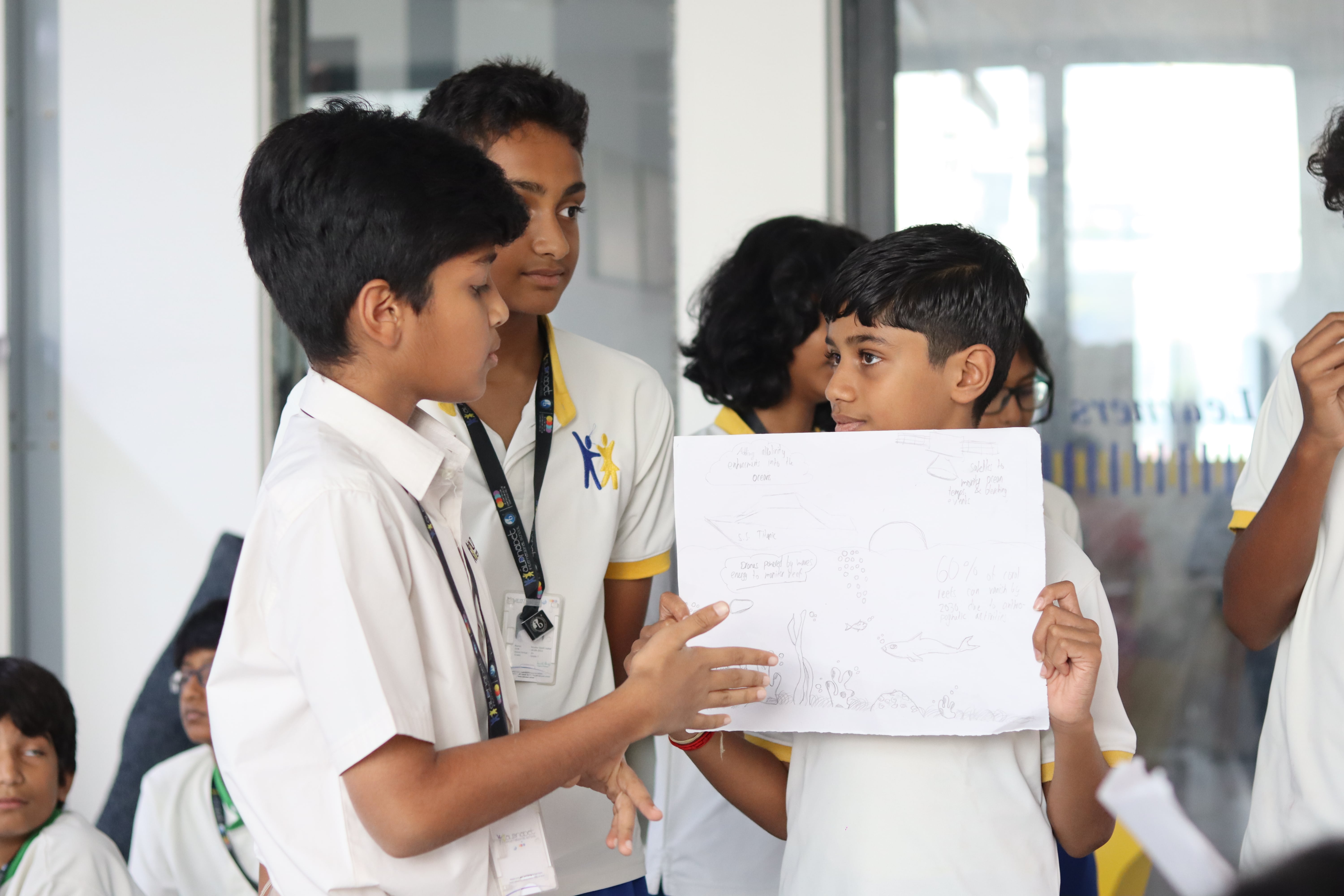 students building robot