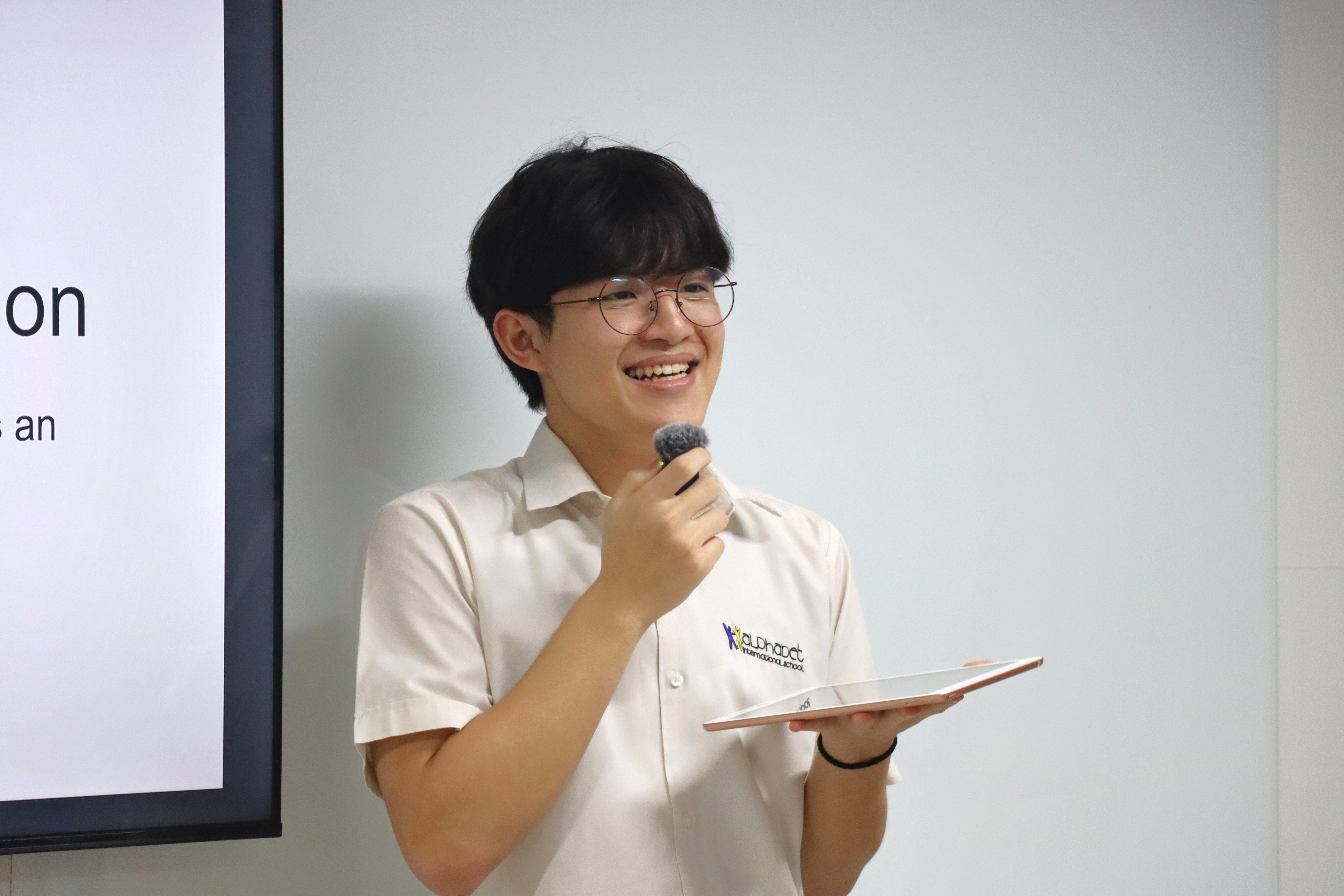 Students presenting at the TOK Exhibition