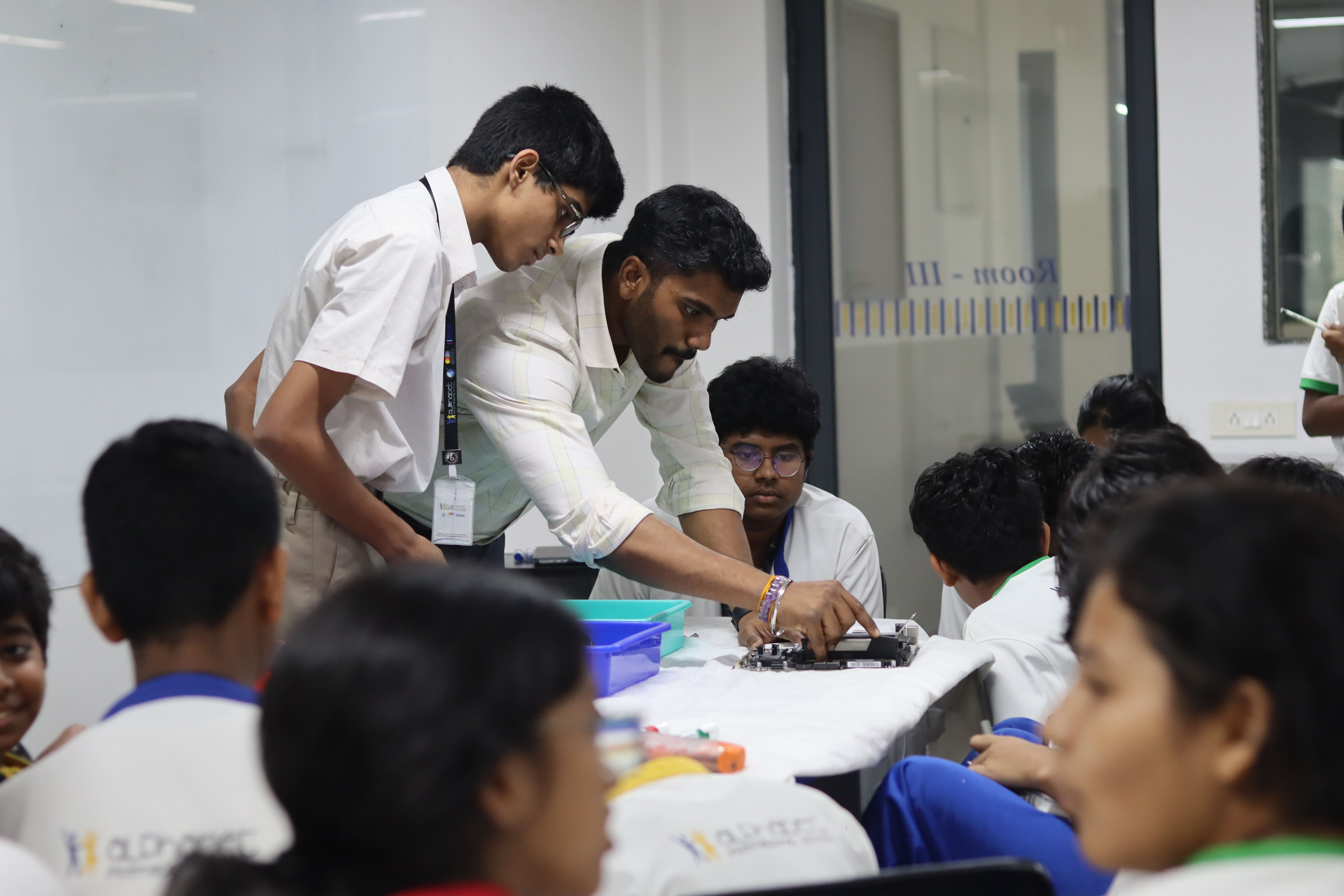 students with design projects