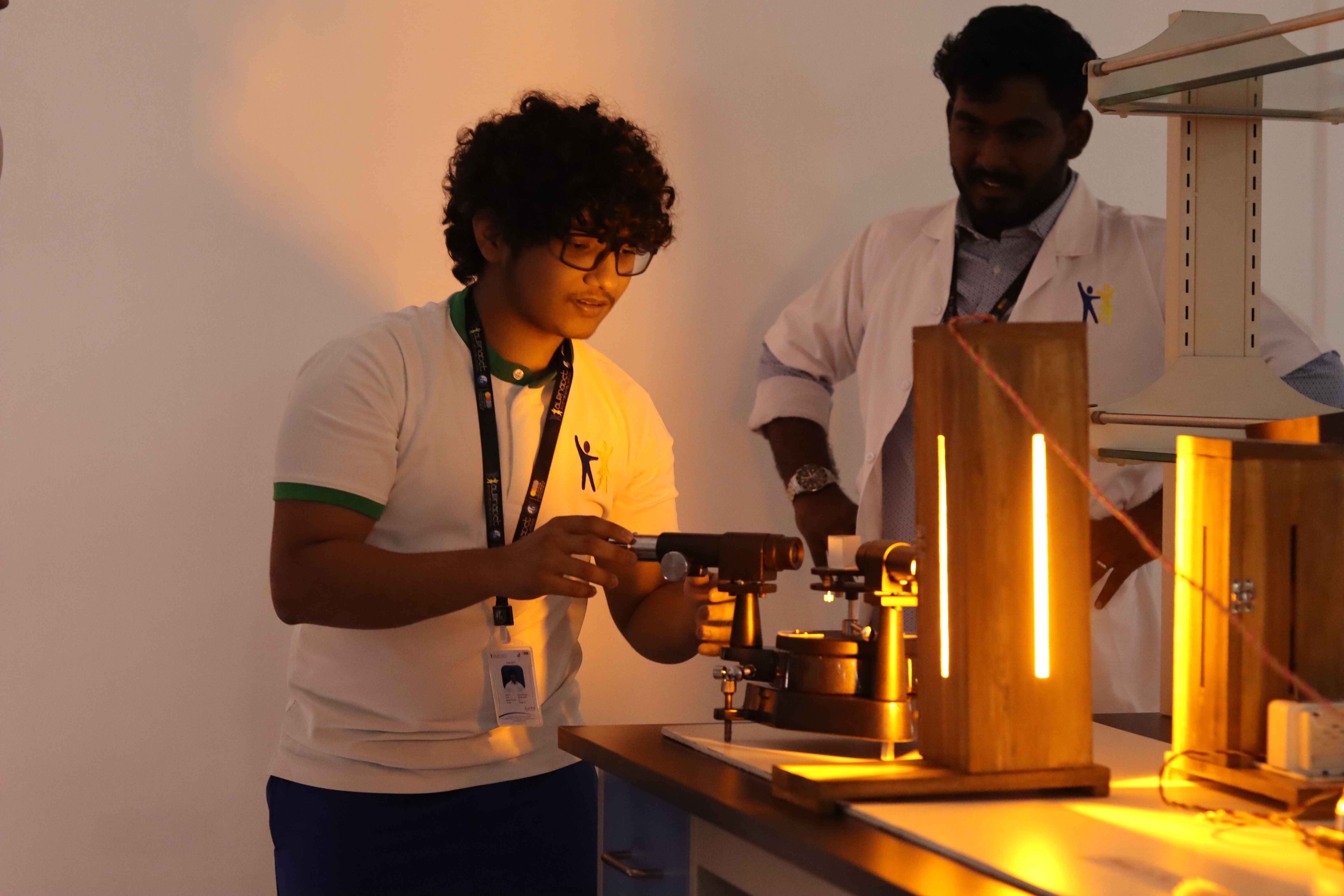 students in a science lab