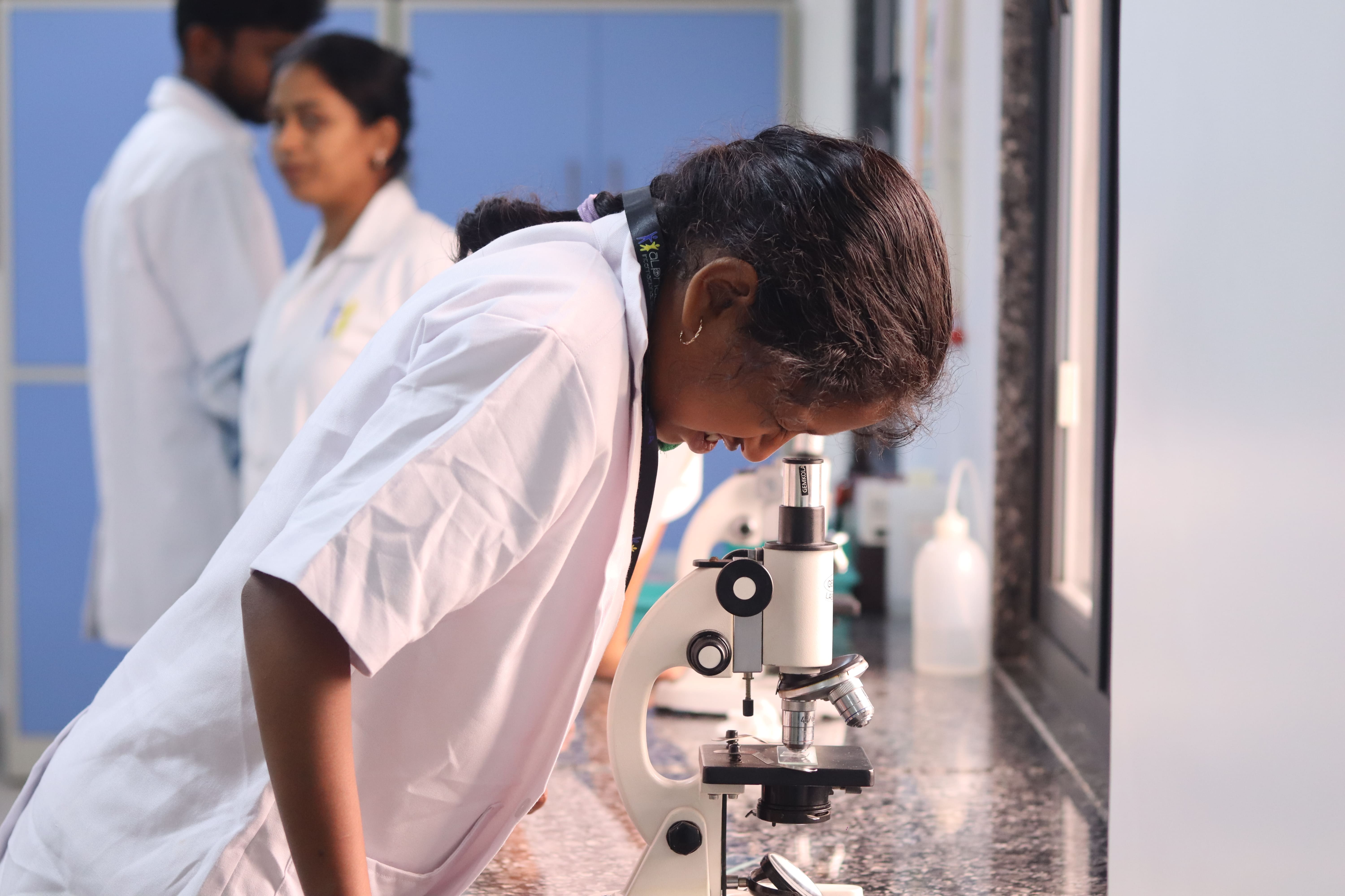 Students presenting their projects at an exhibition