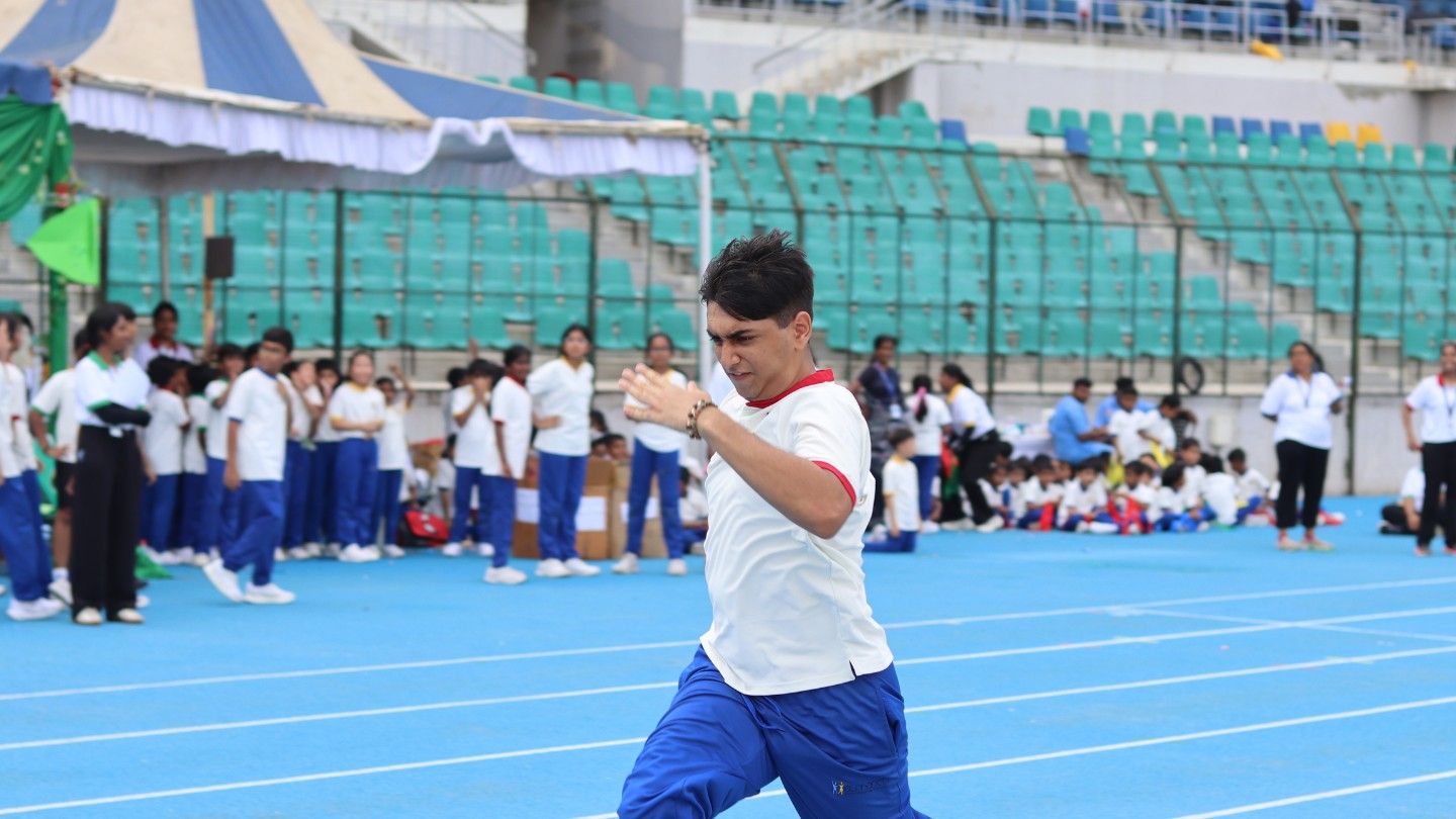 high jump action shot