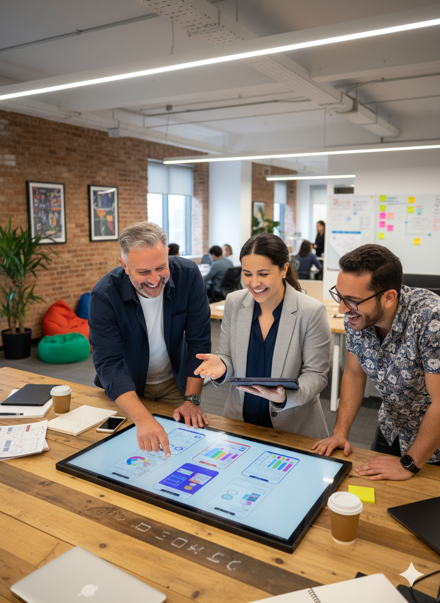 Equipo de Tinnit Comunicación colaborando en un proyecto global