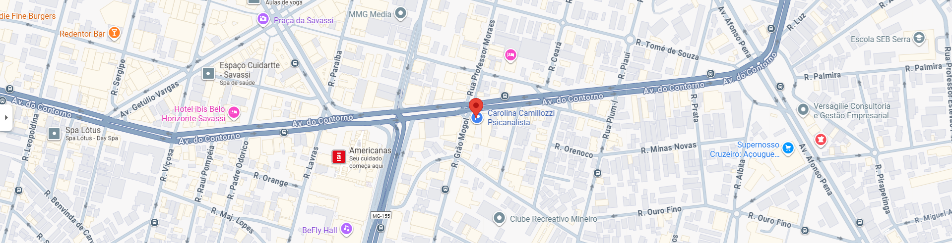 Mapa da localização do consultório