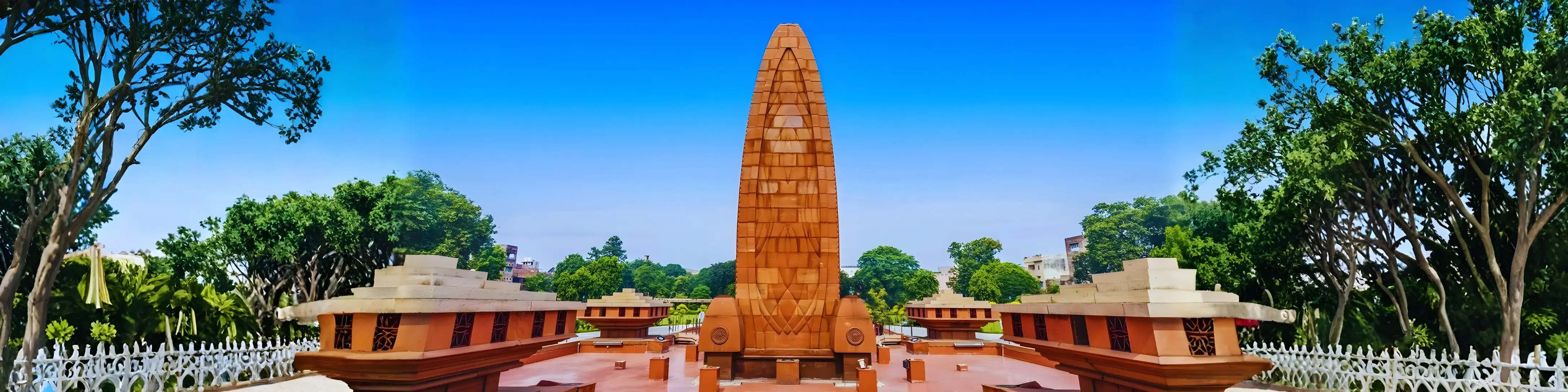An emotional, dark shot of the Jallianwala Bagh memorial.