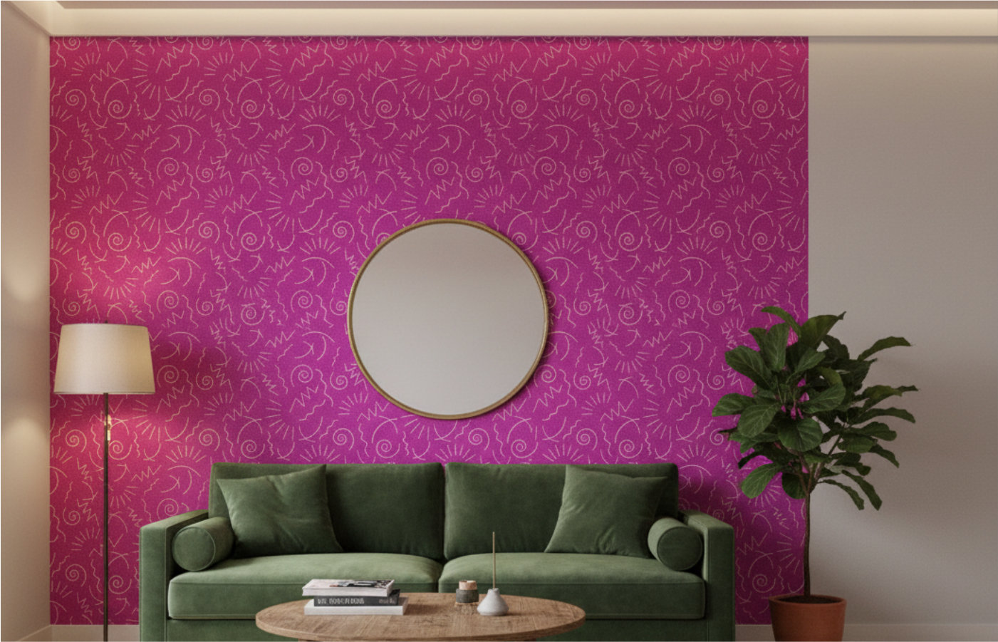 papel tapiz ocre rosa