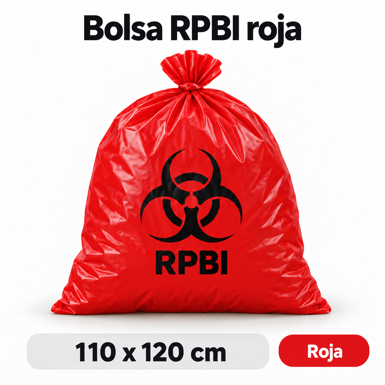 Bolsa RPBI roja 110 x 120 cm (100 pzas.)