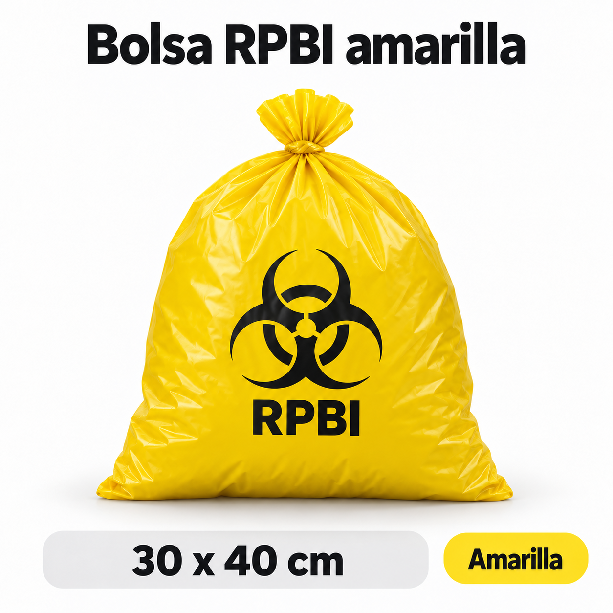 Bolsa RPBI amarilla 30 x 40 cm (100 pzas.)
