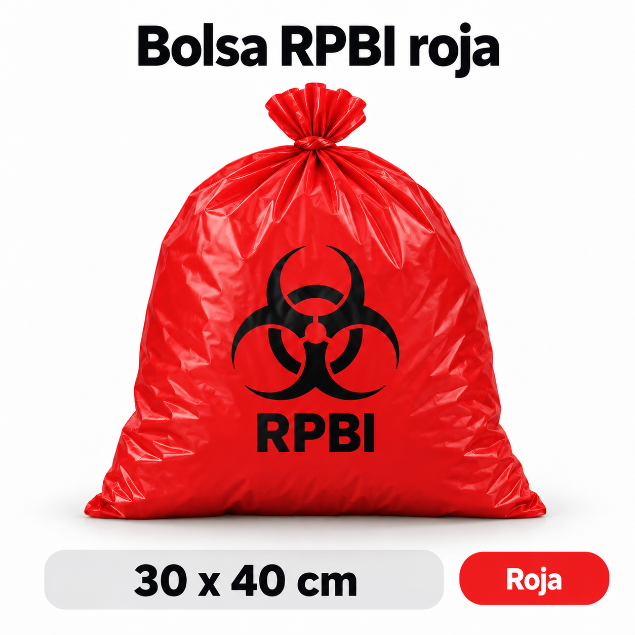 Bolsa RPBI roja 30 x 40 cm (100 pzas.)