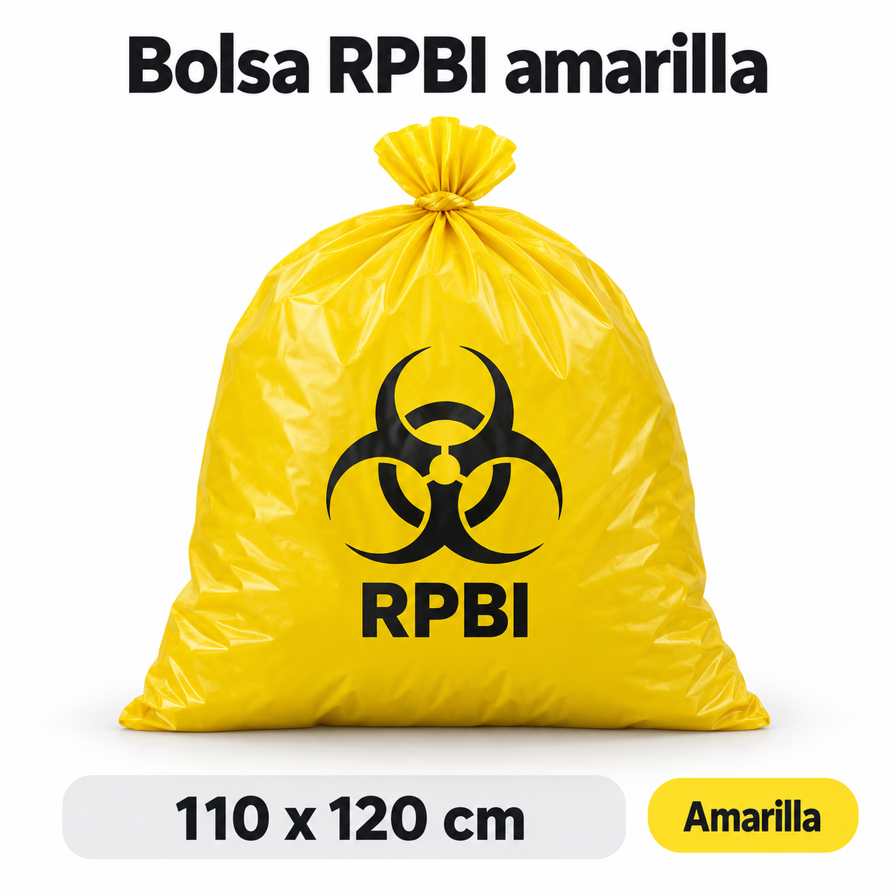 Bolsa RPBI amarilla 110 x 120 cm (100 pzas.)