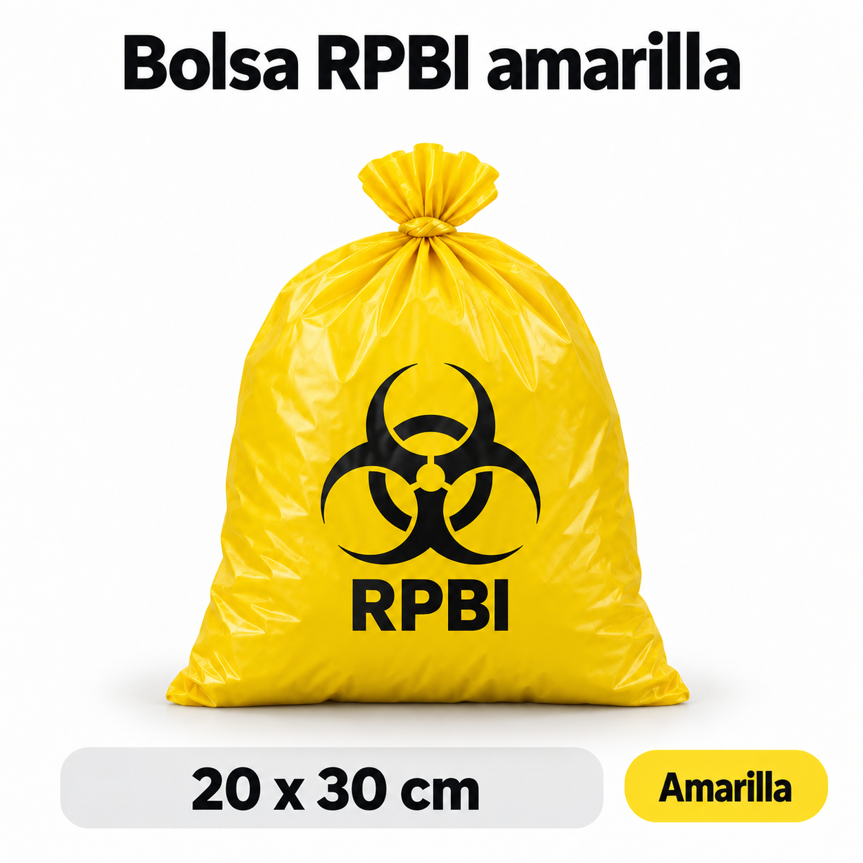 Bolsa RPBI amarilla 20 x 30 cm (100 pzas.)