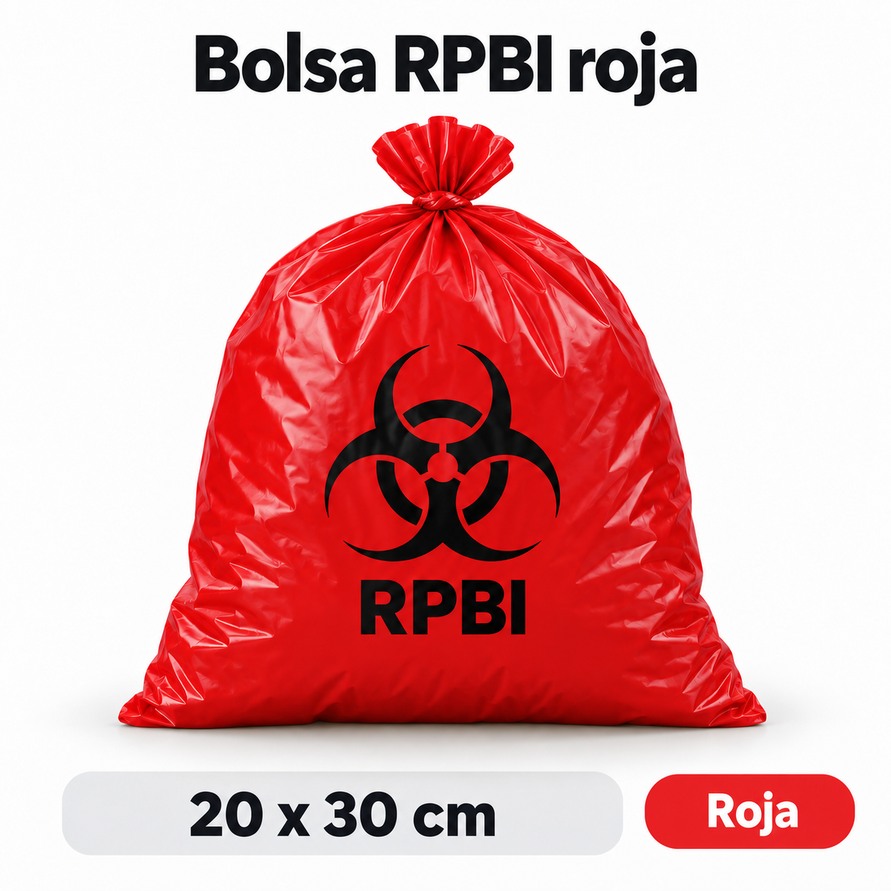 Bolsa RPBI roja 20 x 30 cm (100 pzas.)