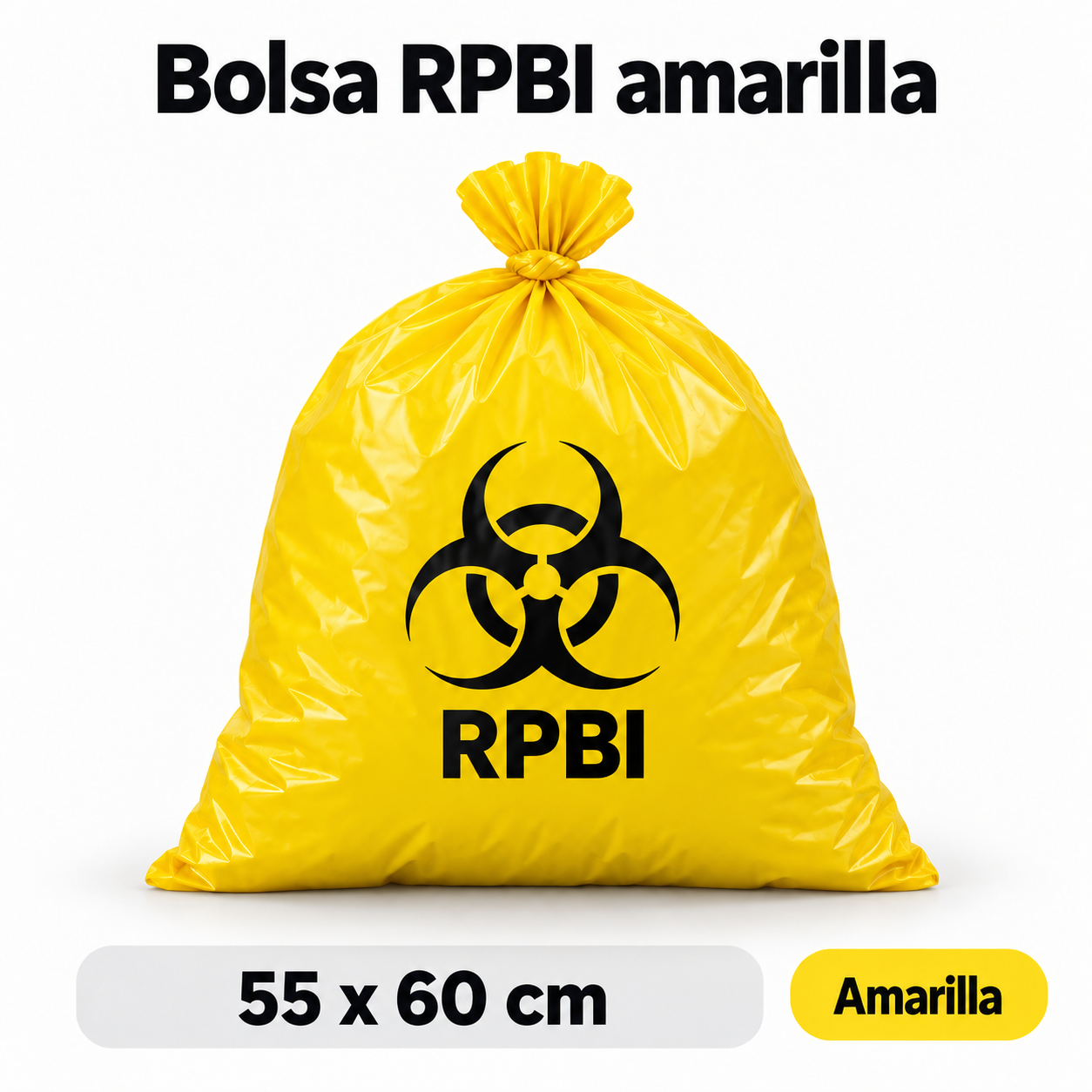 Bolsa RPBI amarilla 55 x 60 cm (100 pzas.)