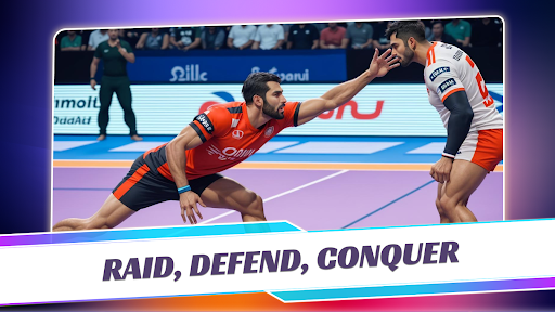 A stylized image of a Kabaddi player.