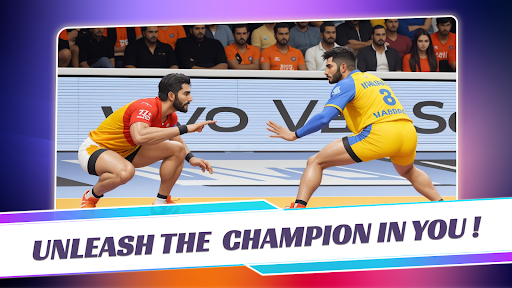 A dramatic shot of a Kabaddi player.