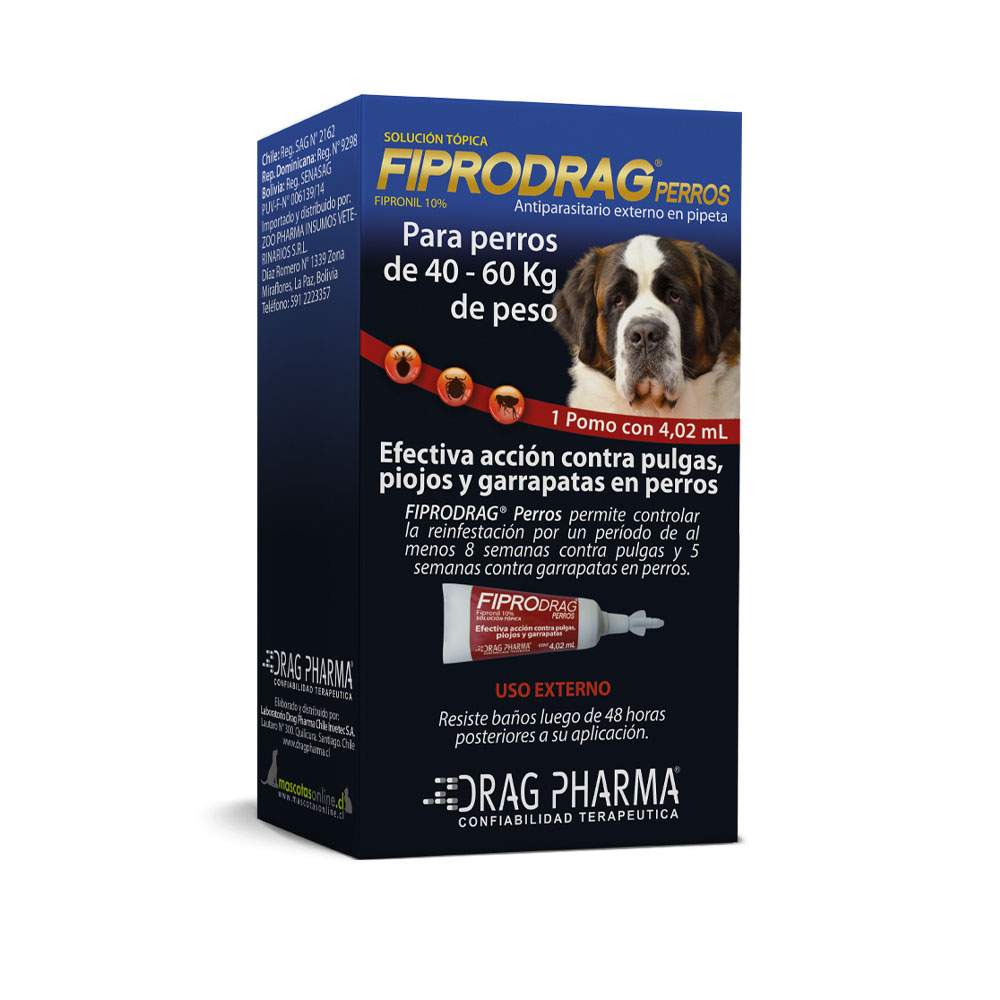 Fiprodrag Perro Raza Grande Adulto Antiparasitario Externo - Pipeta (40 a 60 kg)