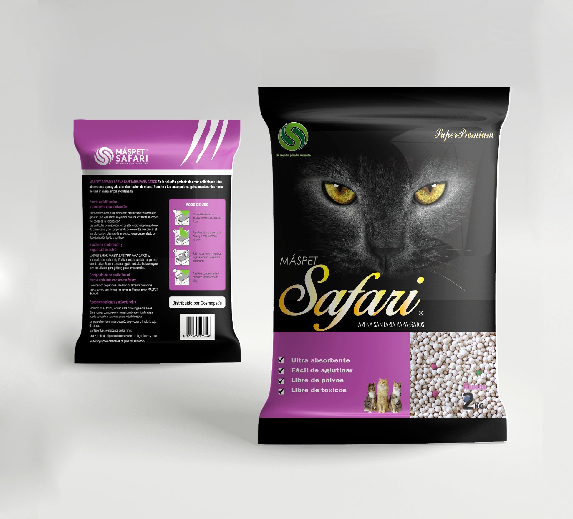 Safari Arena Gato - Pack 10 Unidades 2kg