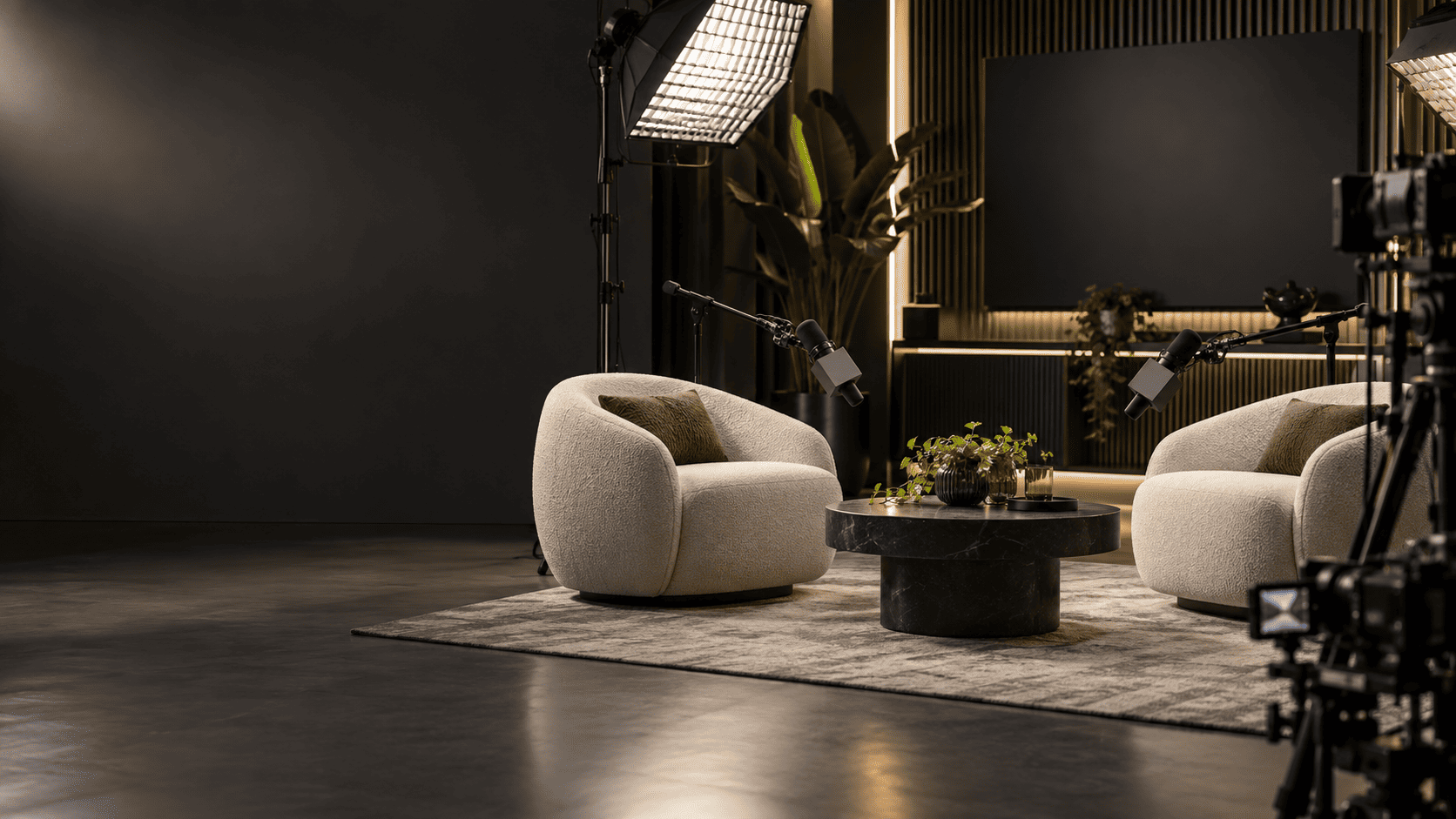 Bloom 404 podcast studio setting.