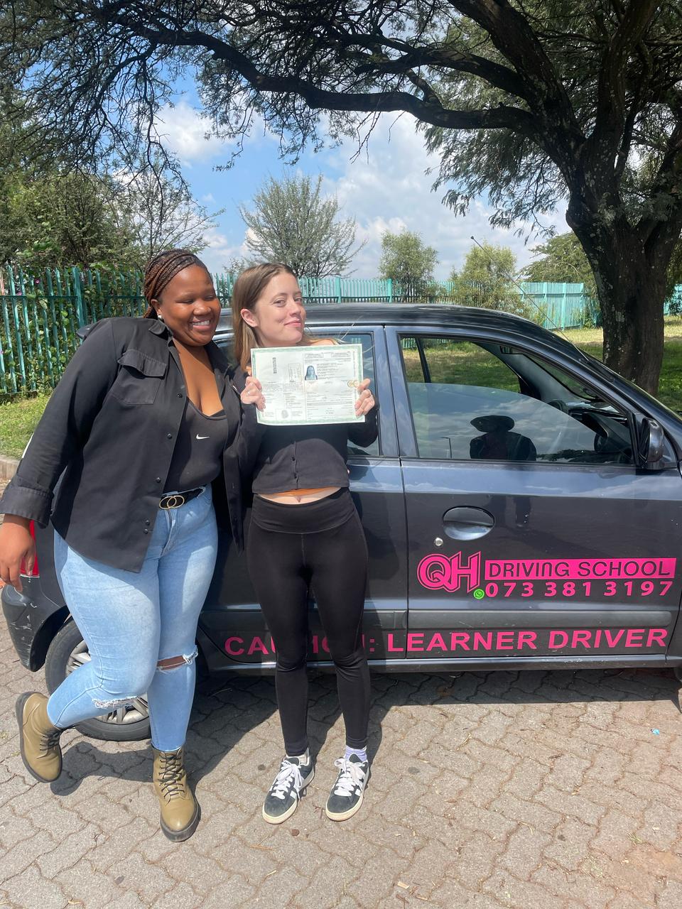 Student receiving a certificate of completion.