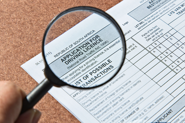 Close up of a driver's license card.