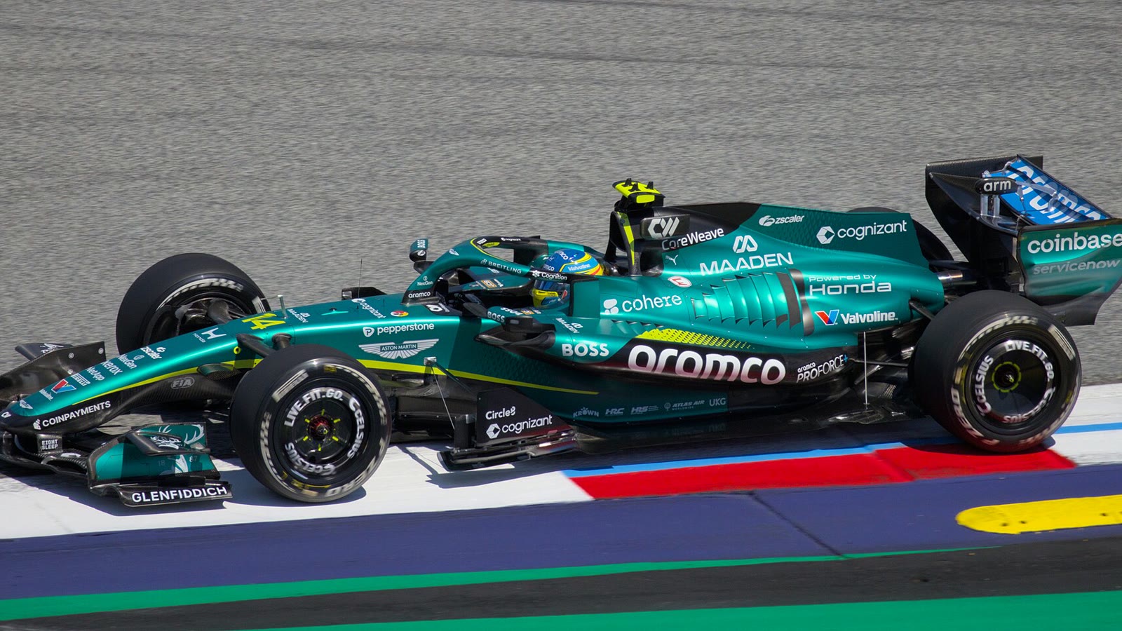 El Aston Martin AMR26 de Fernando Alonso en el Gran Premio de Austria de 2026