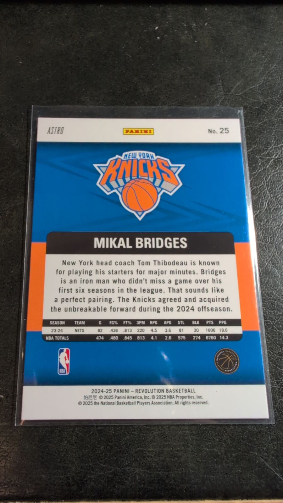 2024 Panini Revolution Astro Mikal Bridges #25 - Media 2