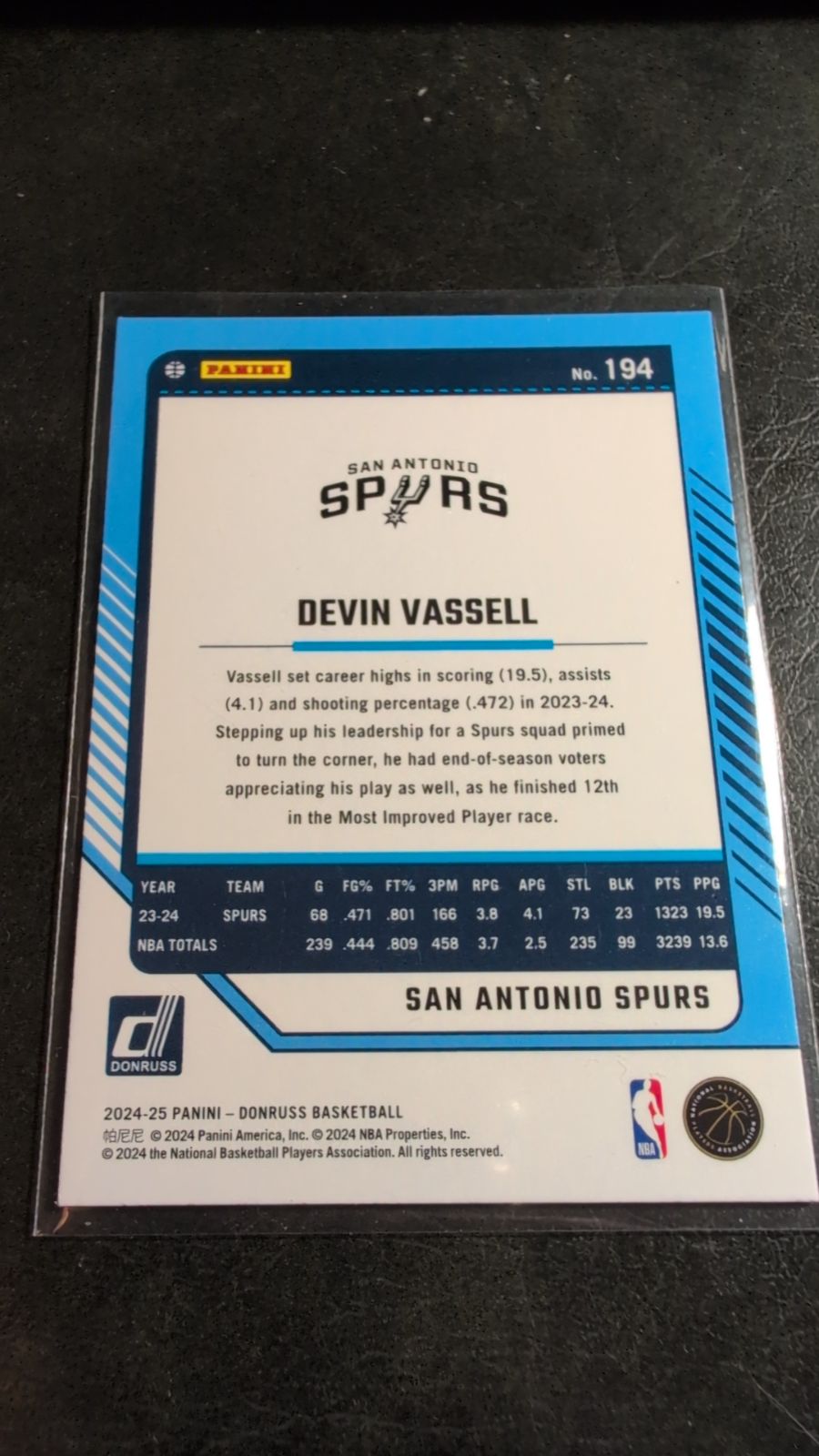 2024 Panini Donruss Devin Vassell Green Laser #194 - Media 2