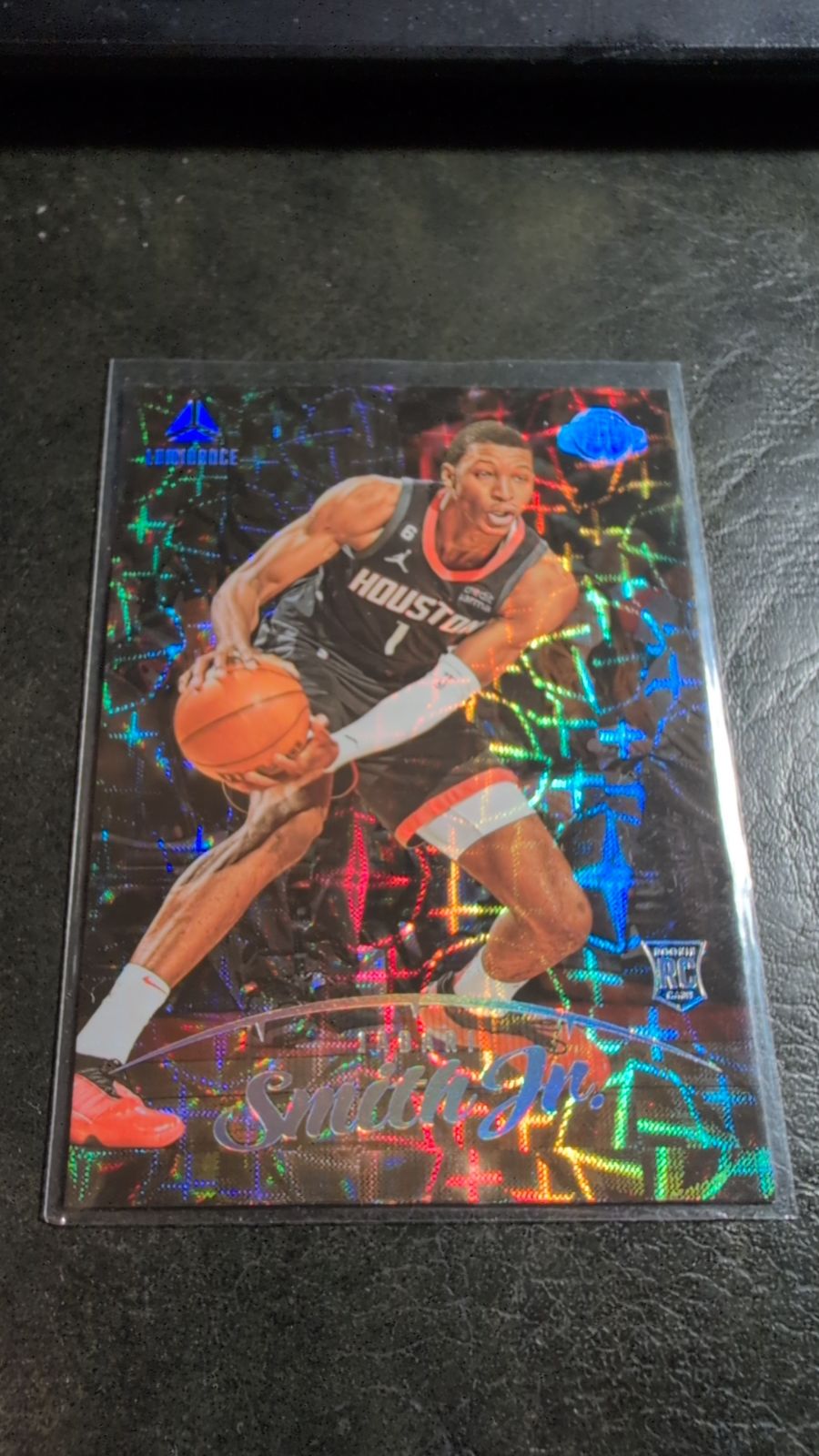 2022 Panini Chronicles Luminance Jabari Smith Jr. #141 Green Laser - Media 1