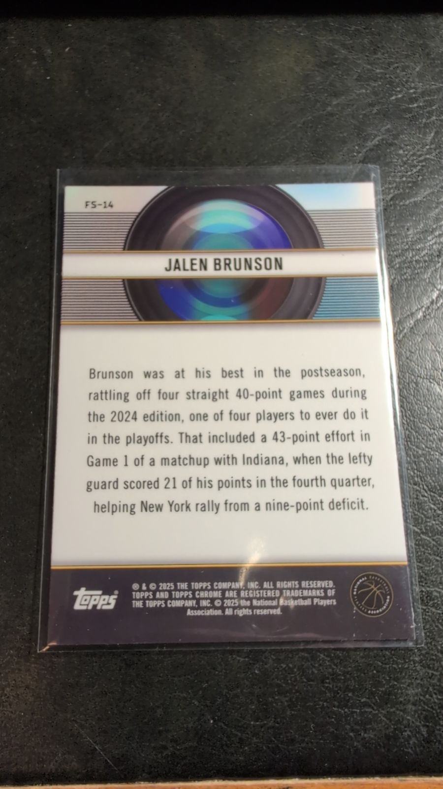 2025 Topps Chrome Film Study Jalen Brunson #FS-14 - Media 2