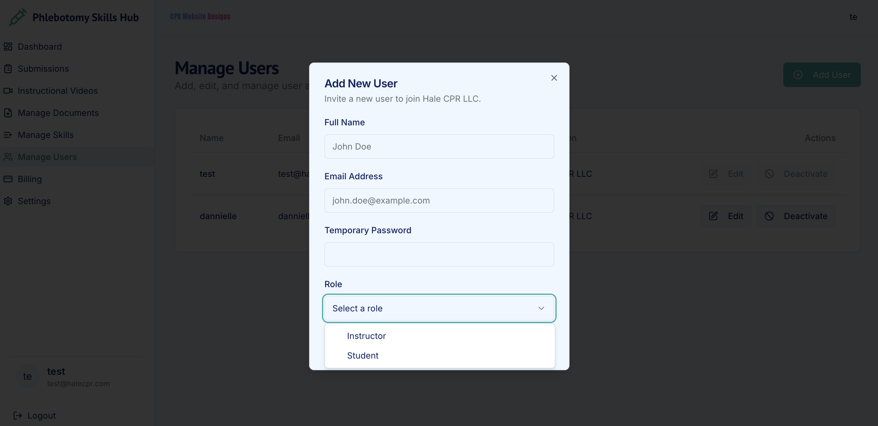 Submission review page with video player and feedback form.