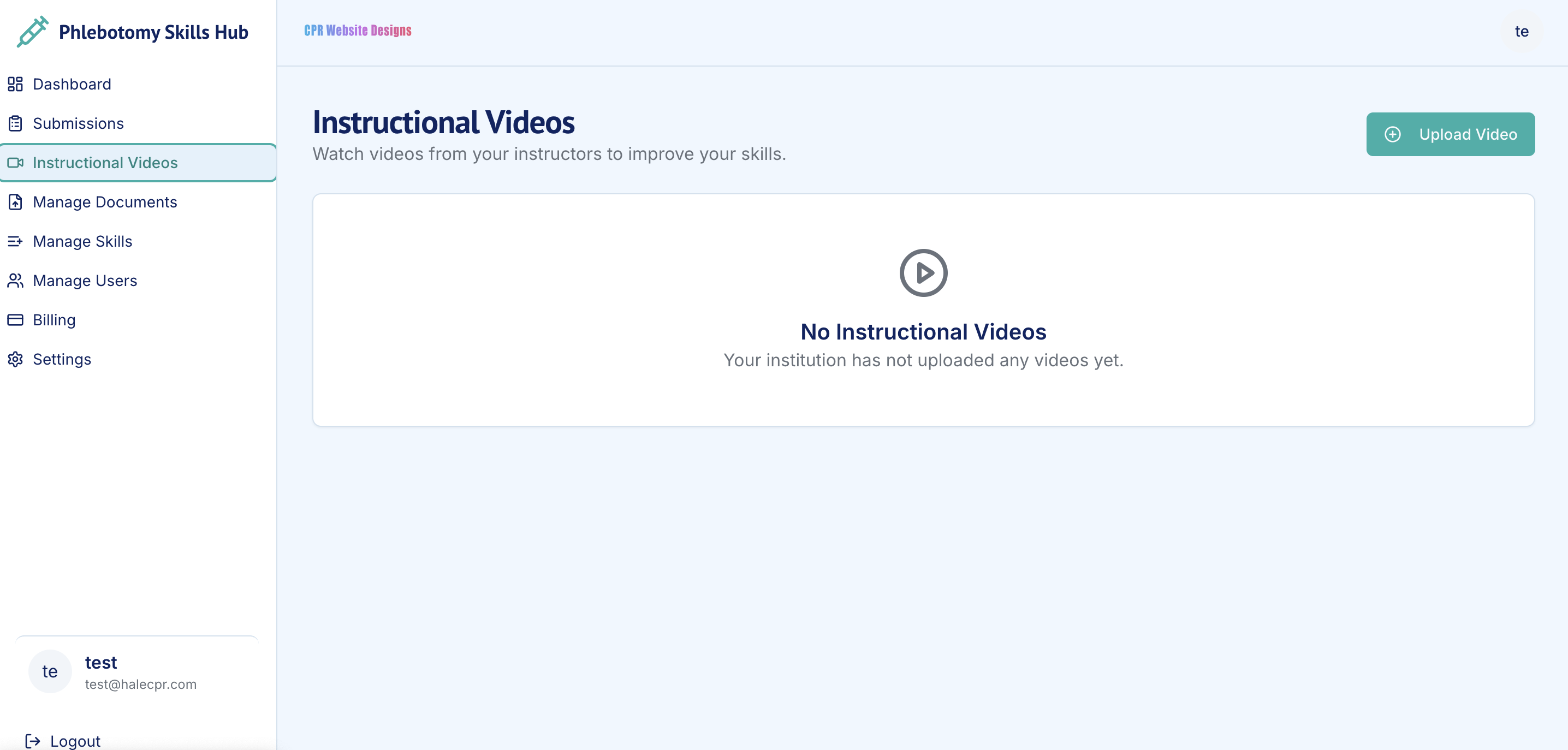 Manage users page showing a list of users with actions.