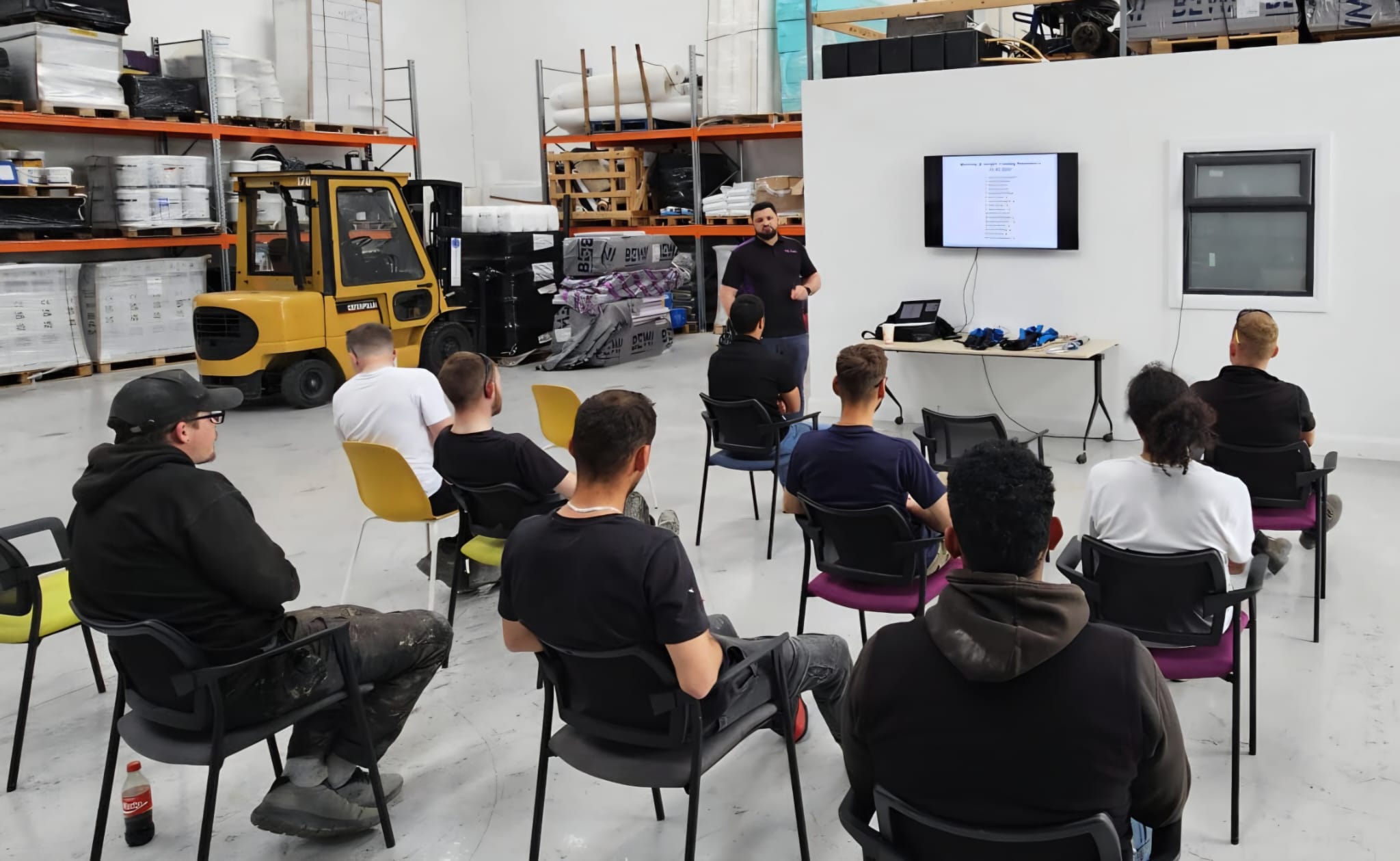 Trainees listening to instructor