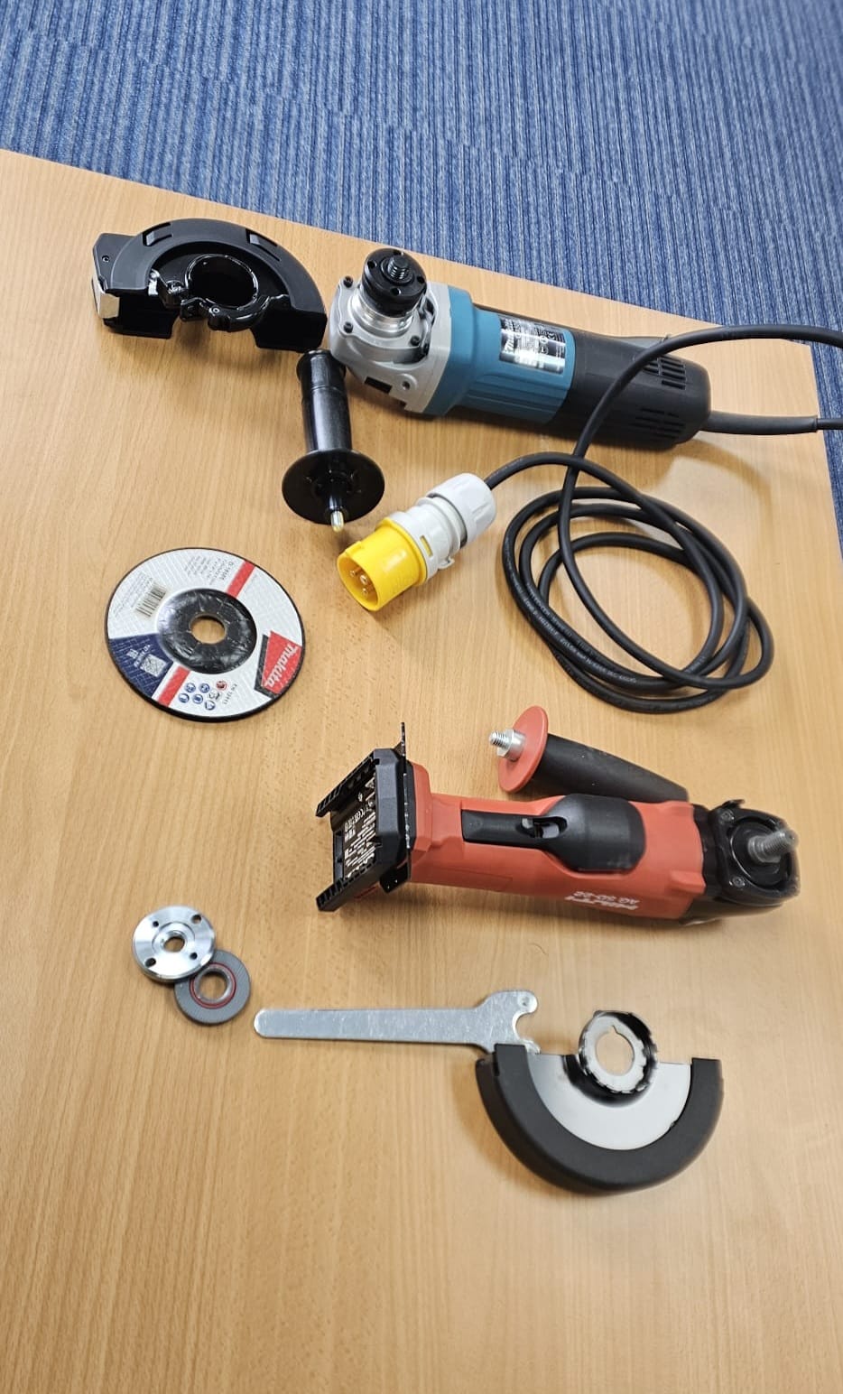 Trainee practicing with safety equipment