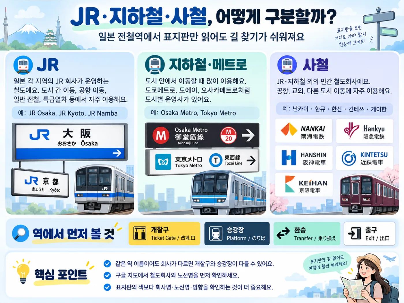 일본 전철·지하철 처음 이용하는 방법