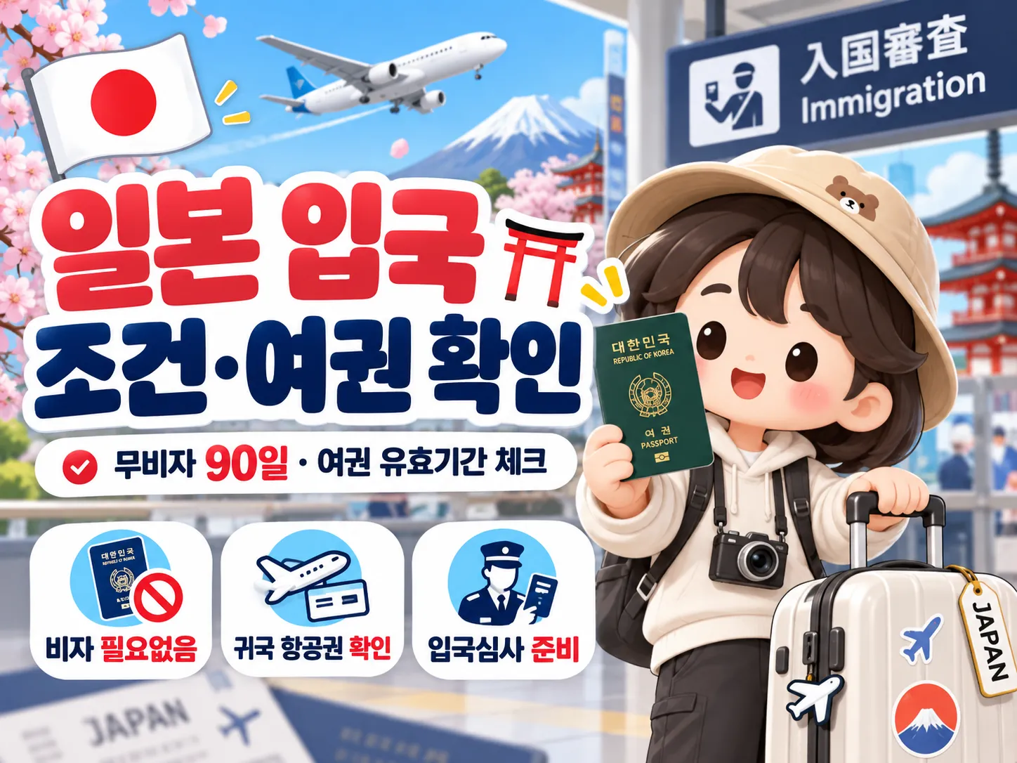 일본 입국 조건·여권 확인 대표 이미지
