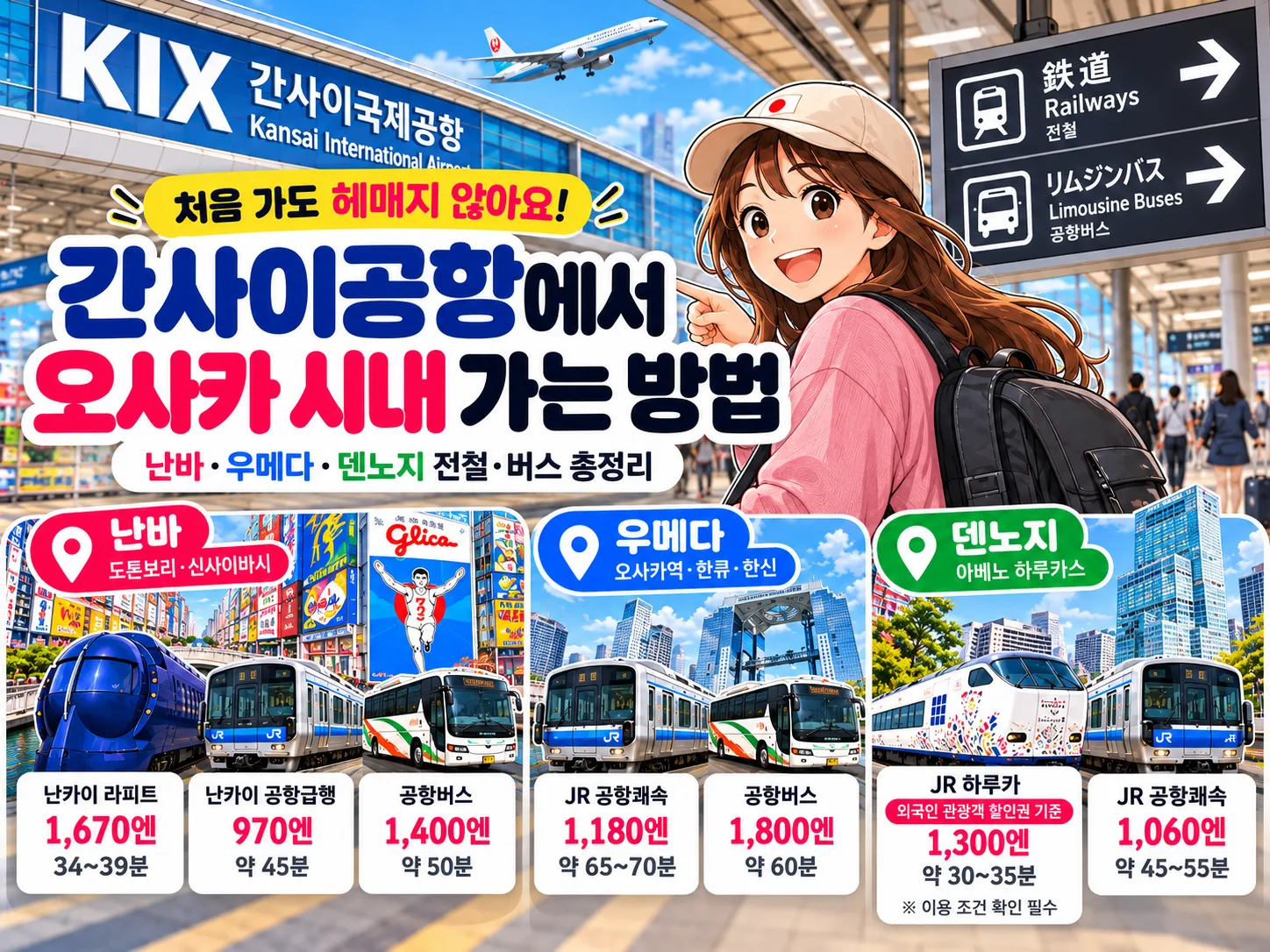 간사이공항에서 오사카 시내 가는 방법 대표 이미지