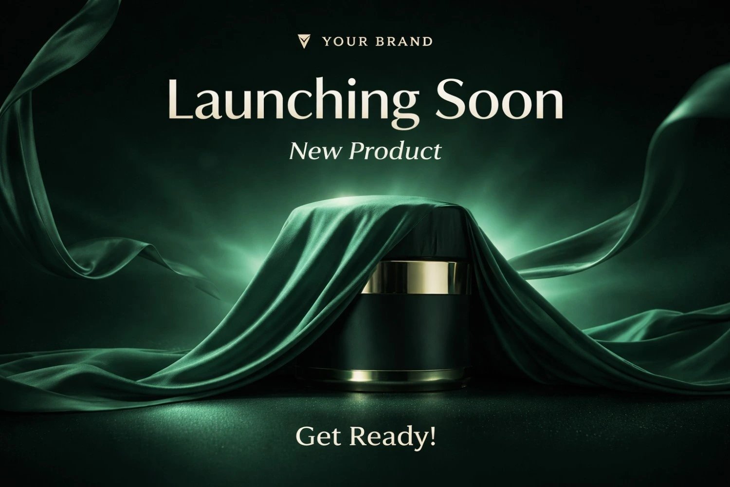 Premium Green Product Launch Teaser Ecommerce Banner Design