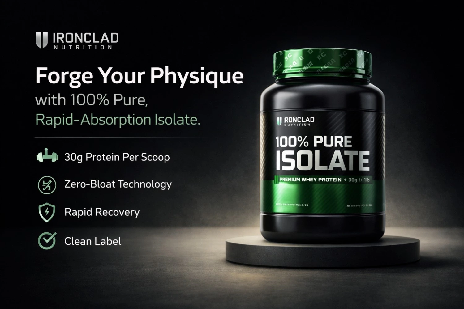 Premium Sports Nutrition Supplement Ecommerce Promotional Banner