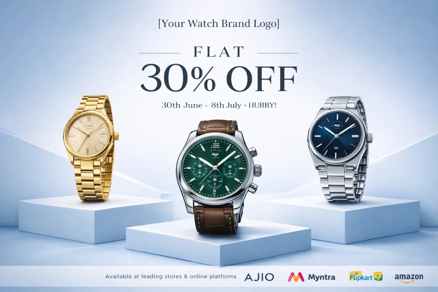 Luxury Watch 30 Percent Discount 8K Ecommerce Hero Banner Design