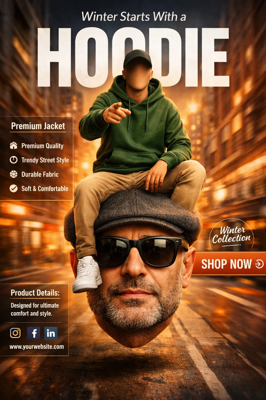 Winter Hoodie Advertisement Creative