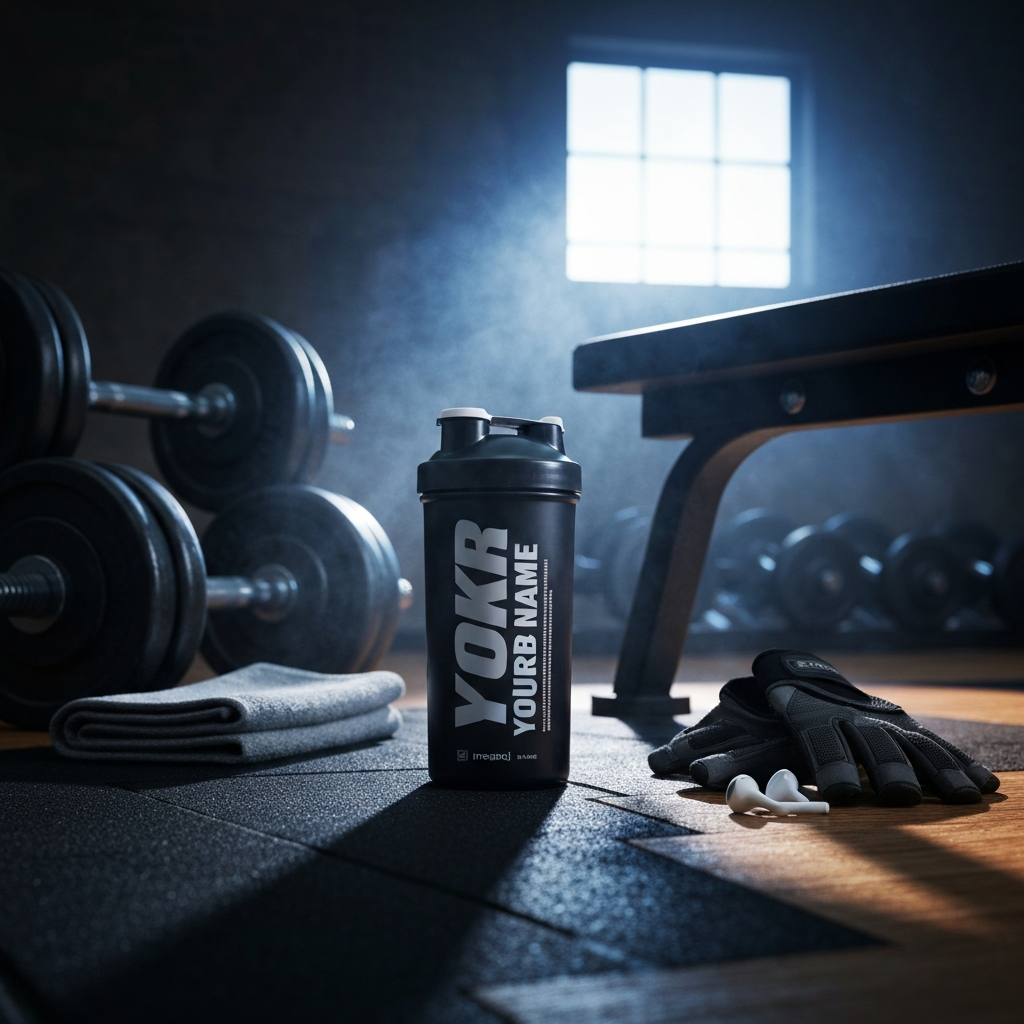 Elite Post-Workout Product Scene: Hyper-Realistic Gym Aesthetic
